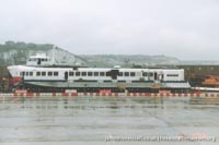 SRN4 Sir Christopher (GH-2008) being broken up at Dover